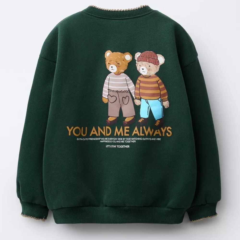 ZARA CONTRAST BEARS SWEATSHIRT 1.5Y, 3Y